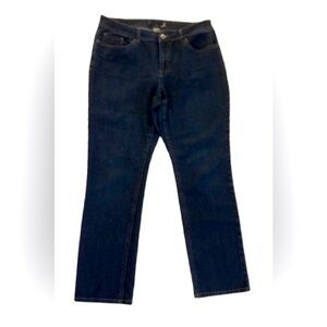 Beau High Rise Straight Leg Dk Wash Stretch Jeans. SZ 12 PLEASE READ DESCRIPTION